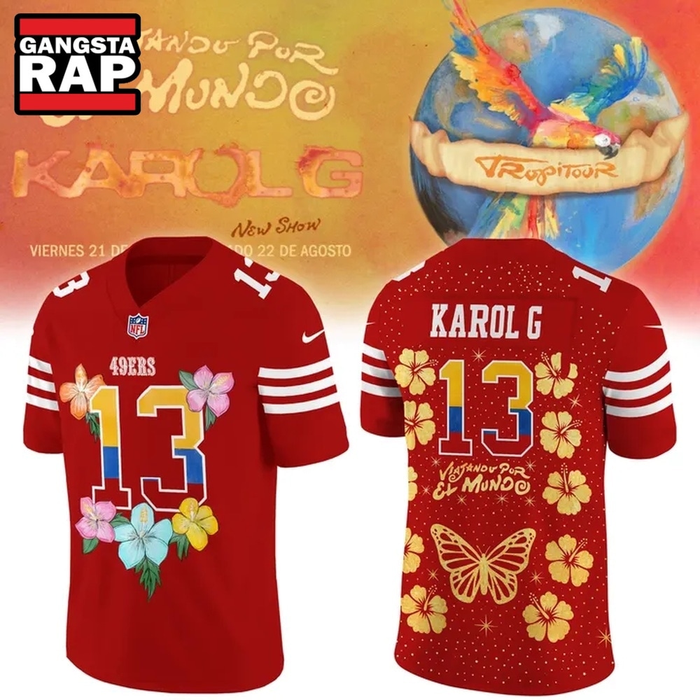 San Francisco 49ers x Karol G 2026 Exclusive Football Jersey, Trending Football Jersey San Francisco 49ers X Karol G 2026 Exclusive Football Jersey