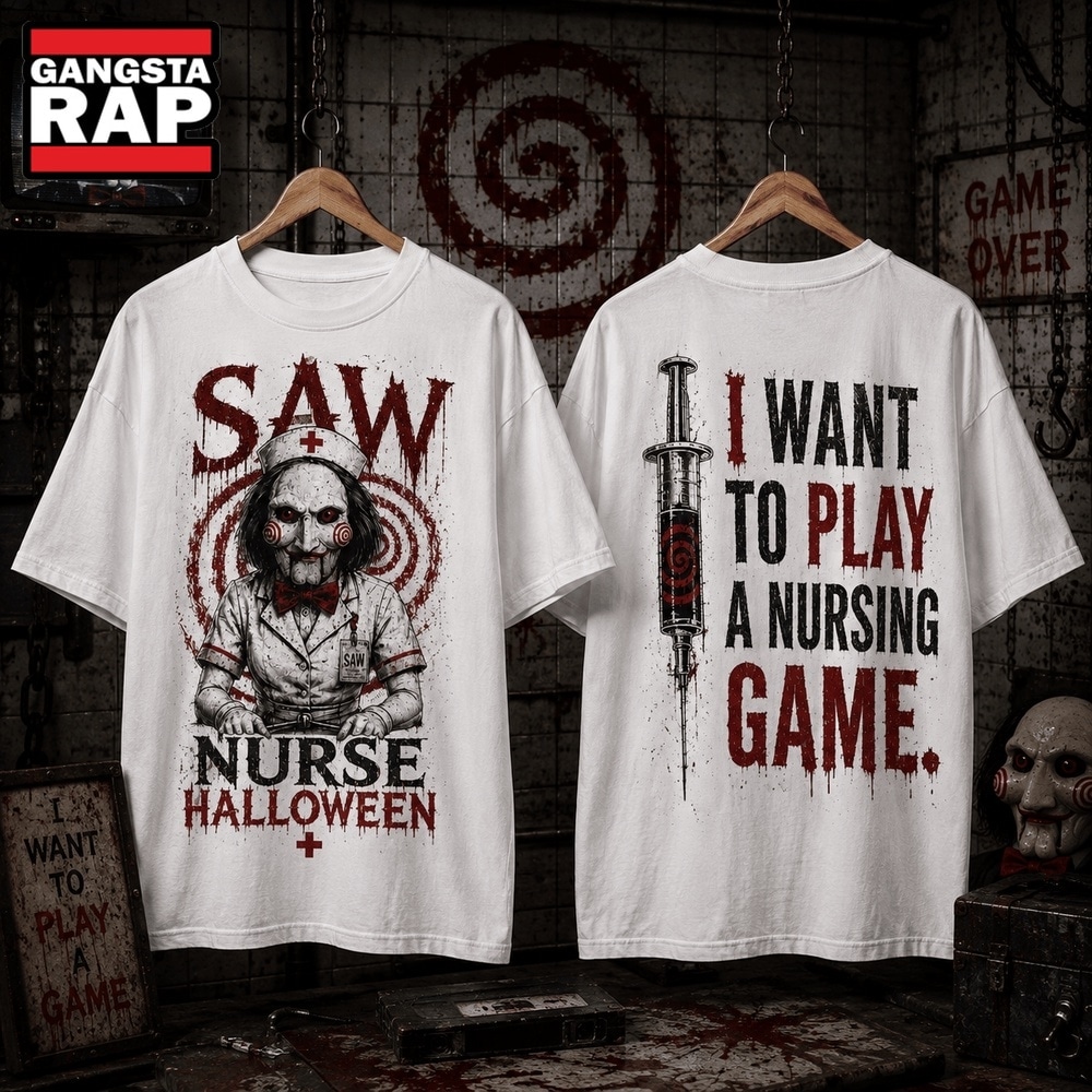Saw Nurse Play the Shift Halloween 3D Shirt, Trending 3D Music Shirt Saw Nurse Play The Shift Halloween 3D Shirt