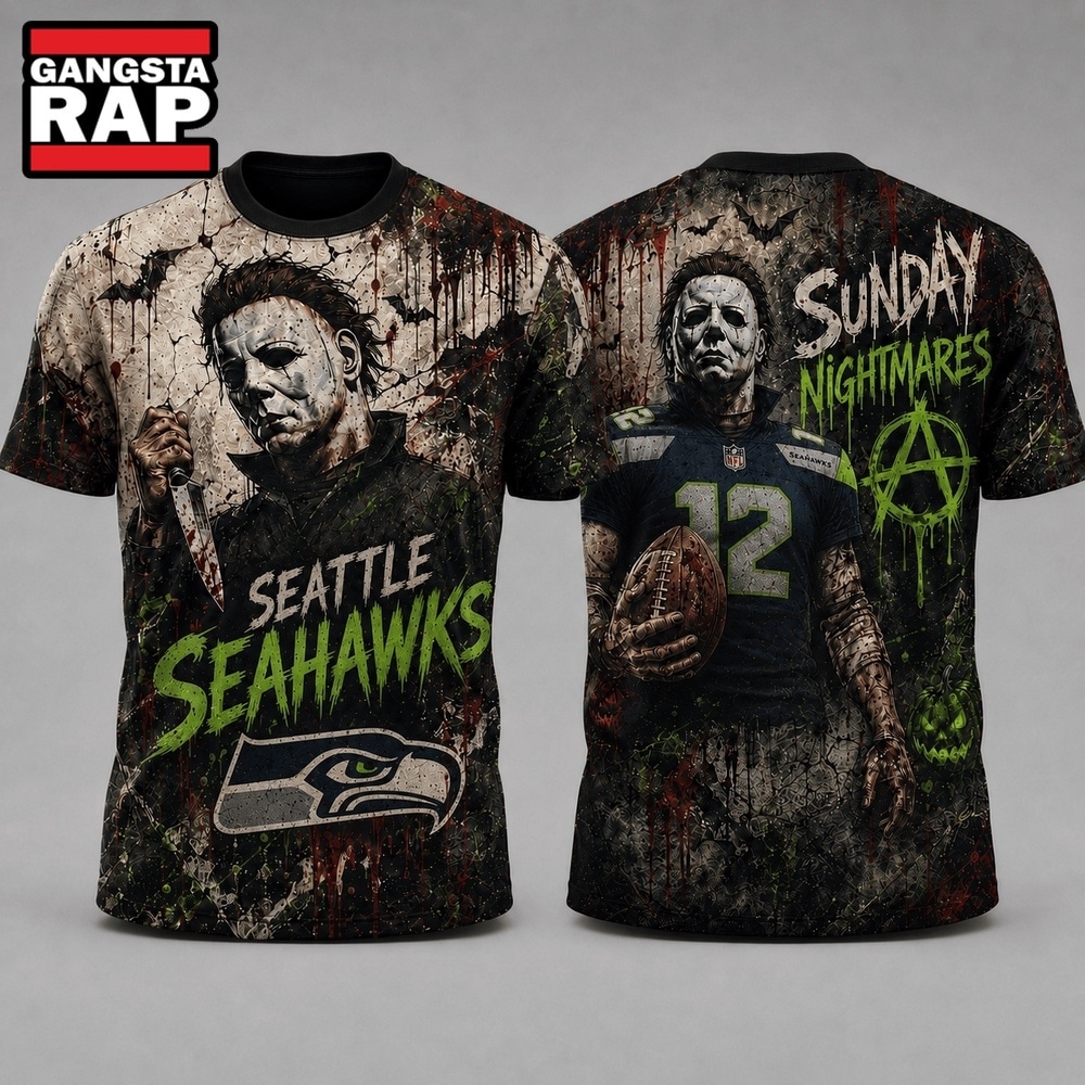Seattle Seahawks NFL Michael Myers Sunday Nightmares Horror Halloween 3D T Shirt, Football New Design Shirt Seattle Seahawks NFL Michael Myers Sunday Nightmares Horror Halloween 3D T Shirt, Football New Design Shirt