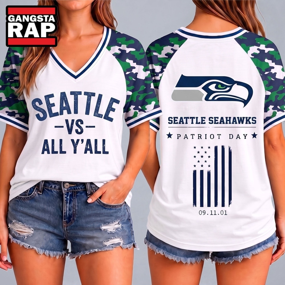 Seattle Seahawks NFL vs All Y' All United We Stand V Neck T Shirt, NFL V Neck T-Shirt Seattle Seahawks Nfl VS All Y All United WE Stand V Neck T Shirt