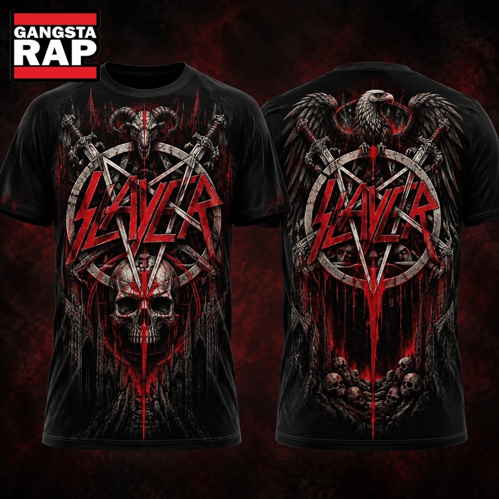 Slayer Reign in Blood 40th Anniversary 2026 Graphic T Shirt, Trending 3D Music Shirt Slayer Reign IN Blood 40th Anniversary 2026 Graphic T Shirt