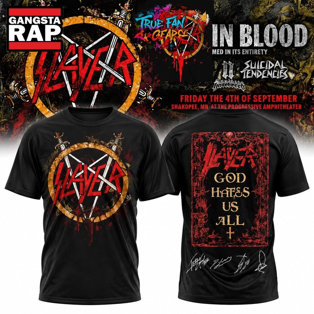 Slayer Reign in Blood 40th Anniversary 2026 Limited Edition T Shirt, Trending 3D Music Shirt Slayer Reign IN Blood 40th Anniversary 2026 Limited Edition T Shirt
