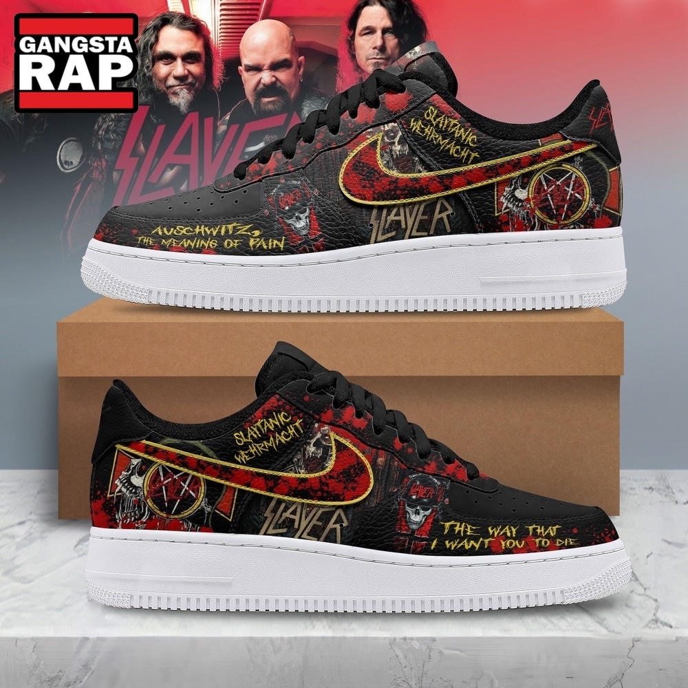 Slayer Slaytanic Wehrmacht Heavy Metal Graphic Air Force 1 Shoes, Music Air Force 1 Shoes Slayer Slaytanic Wehrmacht Heavy Metal Graphic Air Force 1 Shoes, Music Air Force 1 Shoes
