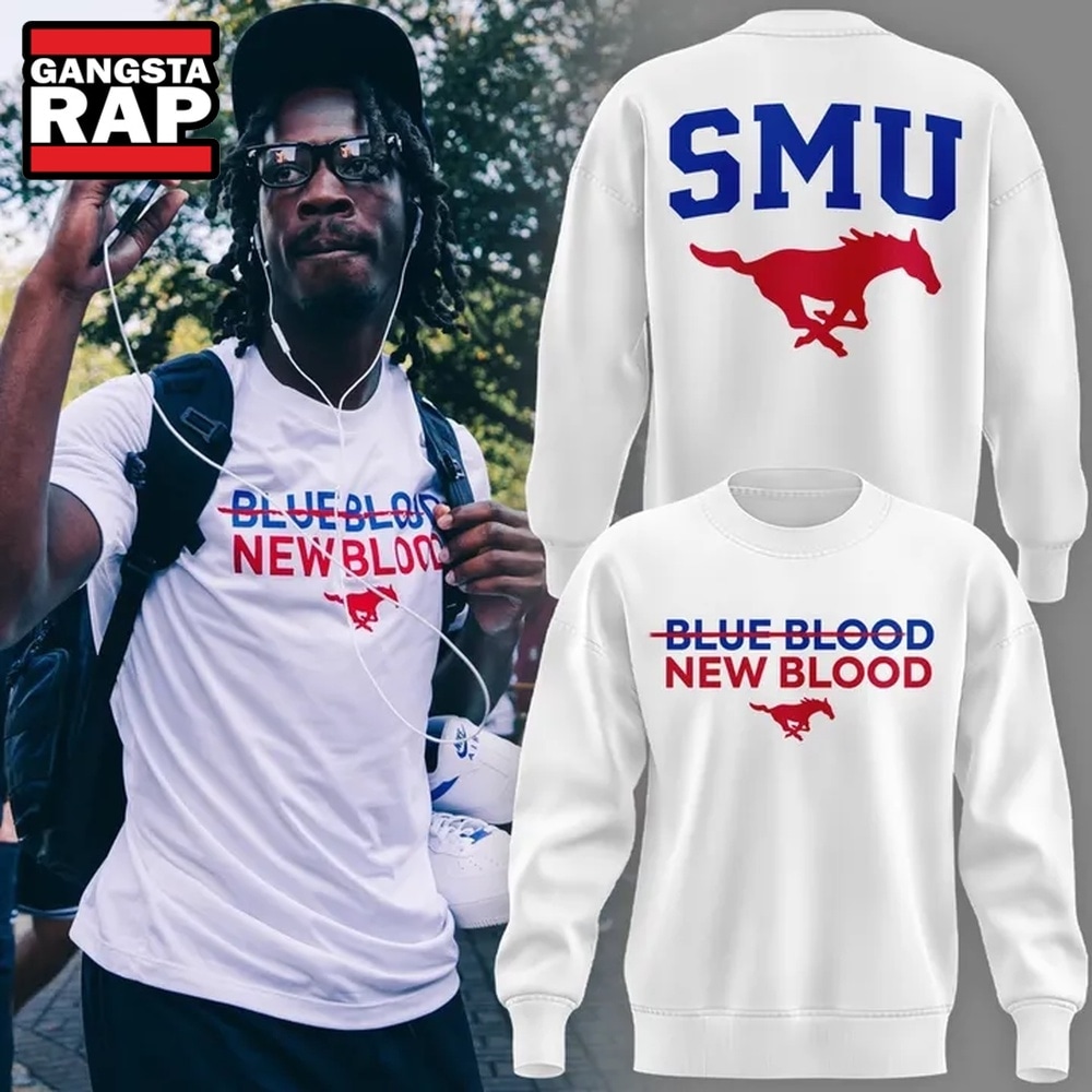 SMU football BLUE BLOOD NEW BLOOD 2026 Sweatshirt, Trending Design Shirt SMU football BLUE BLOOD NEW BLOOD 2026 Sweatshirt, Trending Design Shirt