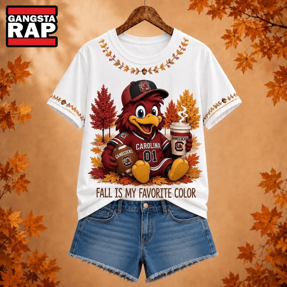 South Carolina Gamecocks NCAA Fall Is My Favorite Color Football Unisex 3D Shirt, NCAA 3D Shirt South Carolina Gamecocks NCAA Fall Is My Favorite Color Football Unisex 3D Shirt, NCAA 3D Shirt