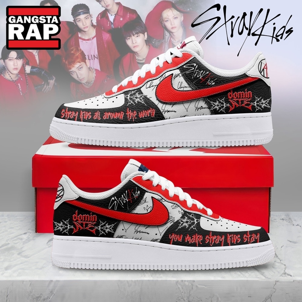Stray Kids DOMINATE Tour Red & Black K Pop Graphic Air Force 1 Shoes, Music Air Force 1 Shoes Stray Kids DOMINATE Tour Red & Black K Pop Graphic Air Force 1 Shoes, Music Air Force 1 Shoes