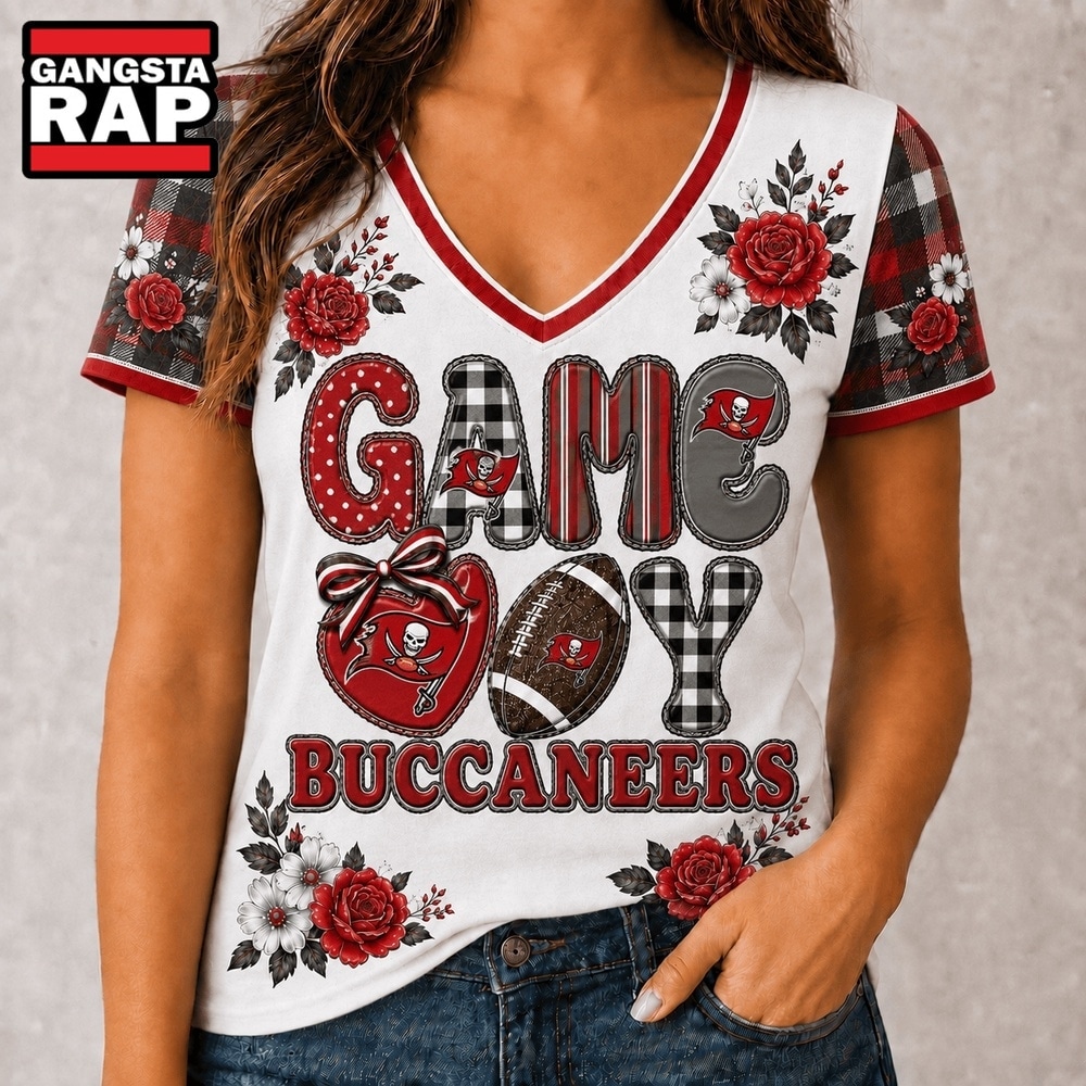 Tampa Bay Buccaneers NFL Football Flowers Team Pride V Neck T Shirt, NFL V Neck T-Shirt Tampa Bay Buccaneers NFL Football Flowers Team Pride V Neck T Shirt, NFL V Neck T-Shirt