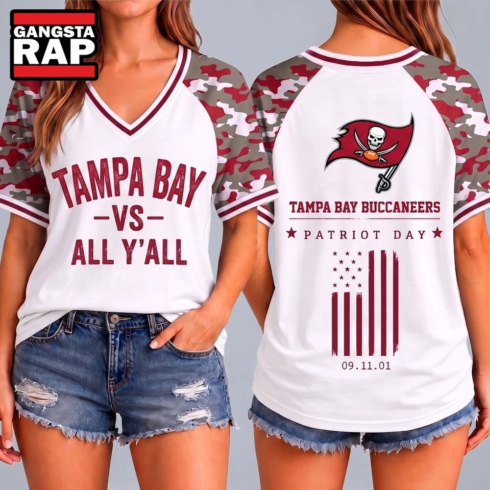 Tampa Bay Buccaneers NFL vs All Y' All United We Stand V Neck T Shirt, NFL V Neck T-Shirt Tampa Bay Buccaneers Nfl VS All Y All United WE Stand V Neck T Shirt