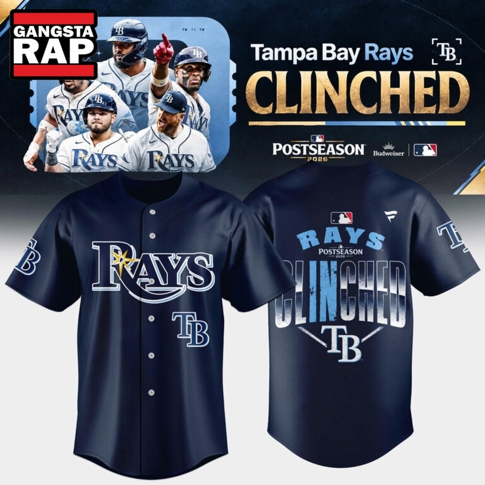 Tampa Bay Rays 2026 Postseason Clinched Baseball Jersey, Trending Baseball Jersey Tampa Bay Rays 2026 Postseason Clinched Baseball Jersey