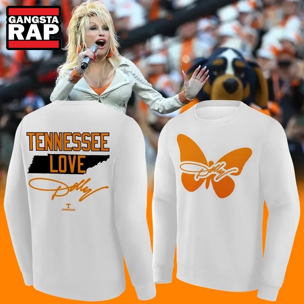 Tennessee Football Dolly Parton Signed White Sweatshirt, Trending 3D Music Shirt Tennessee Football Dolly Parton Signed White Sweatshirt, Trending 3D Music Shirt