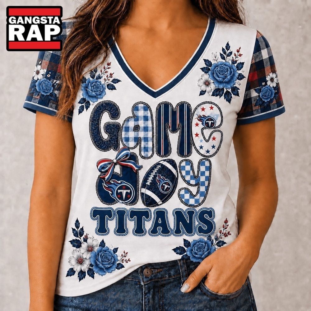 Tennessee Titans NFL Football Flowers Team Pride V Neck T Shirt, NFL V Neck T-Shirt Tennessee Titans NFL Football Flowers Team Pride V Neck T Shirt, NFL V Neck T-Shirt