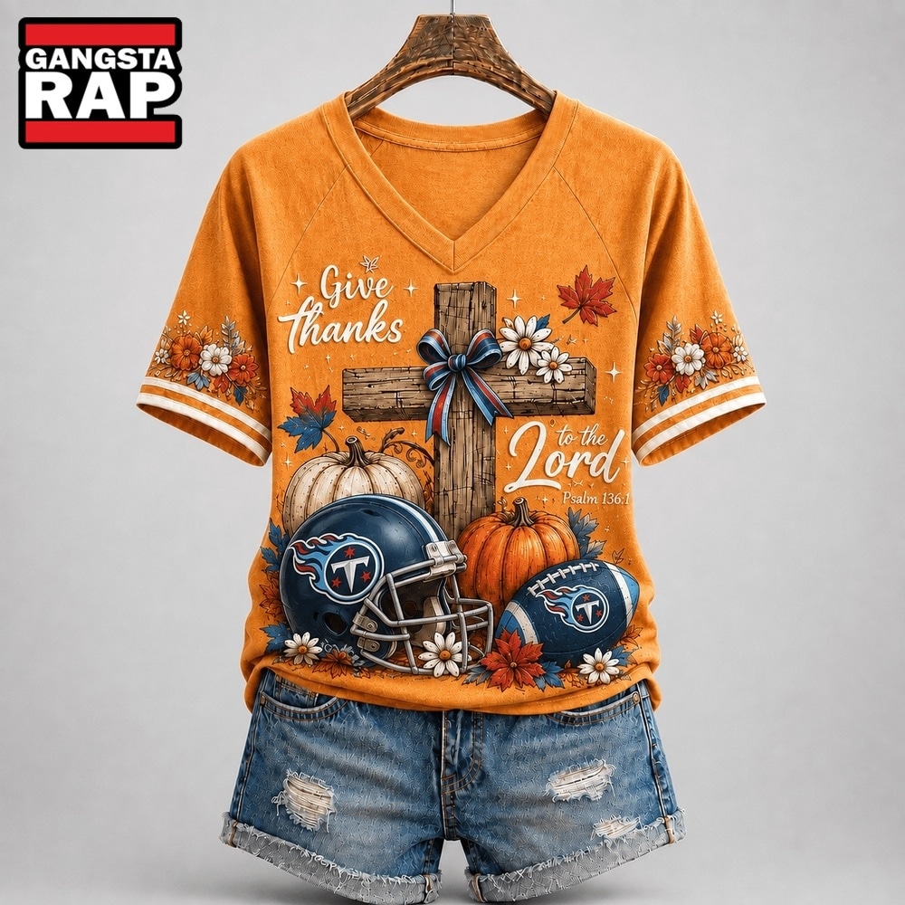 Tennessee Titans NFL Thanksgiving Faith And Football V Neck T Shirt, NFL V Neck T-Shirt Tennessee Titans NFL Thanksgiving Faith And Football V Neck T Shirt, NFL V Neck T-Shirt