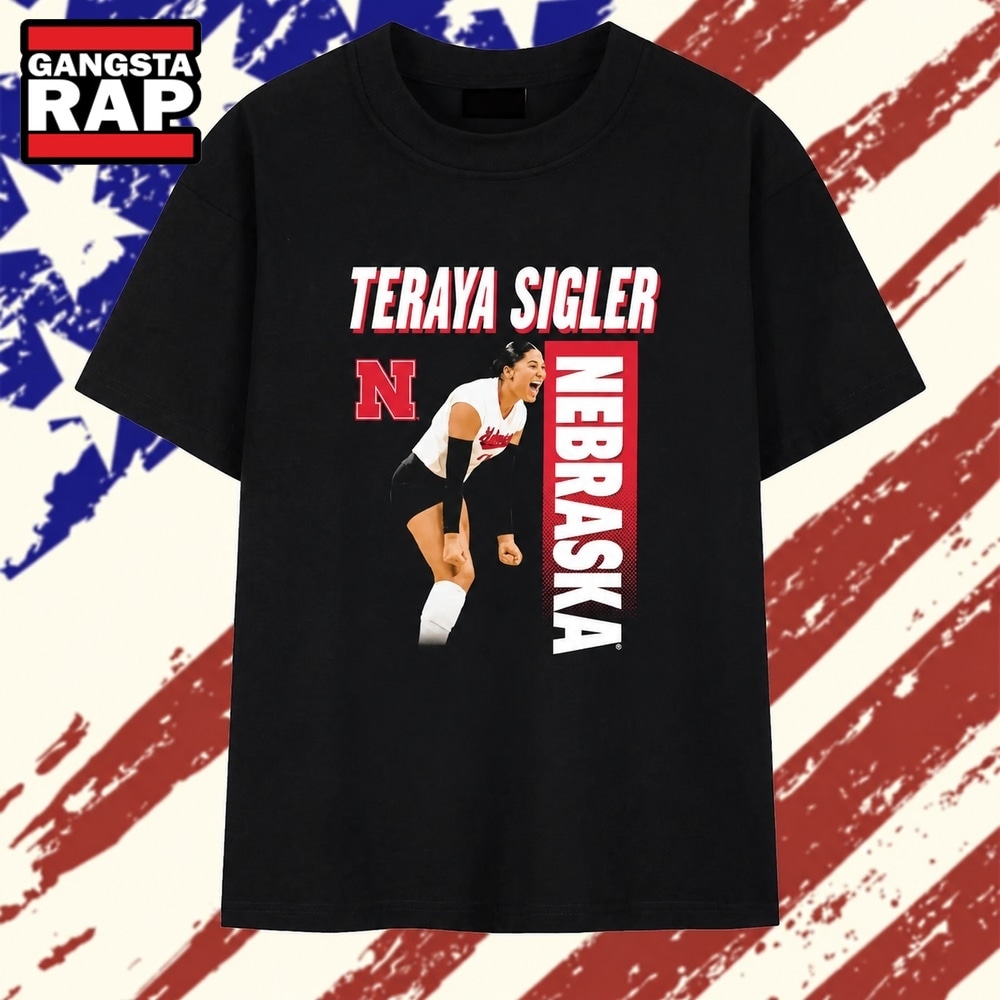 Teraya Sigler pose Nebraska volleyball T Shirt, Trending 2D Shirt Teraya Sigler Pose Nebraska Volleyball T Shirt