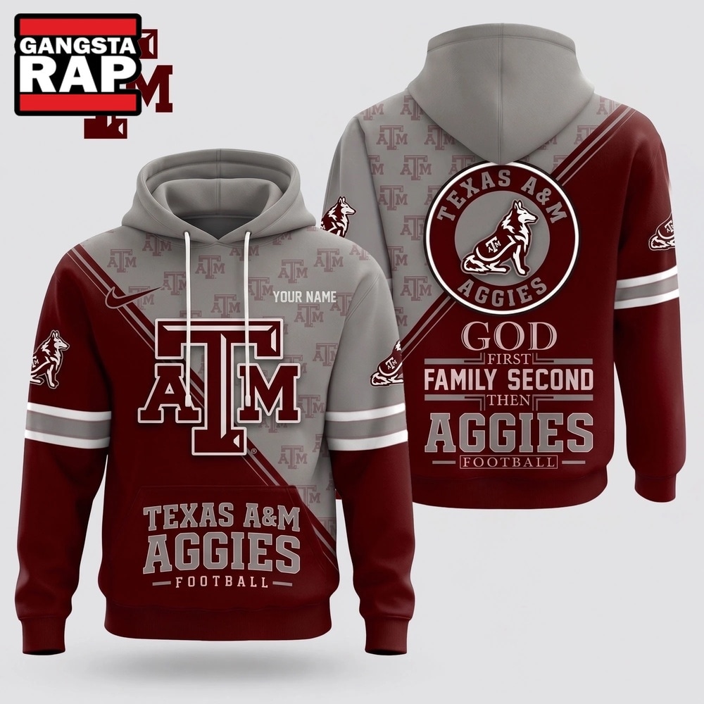 Texas A&m Aggies 2026 NCAA Personalized Faith Family Football Hoodie, NCAA 3D Shirt Texas A&m Aggies 2026 NCAA Personalized Faith Family Football Hoodie, NCAA 3D Shirt