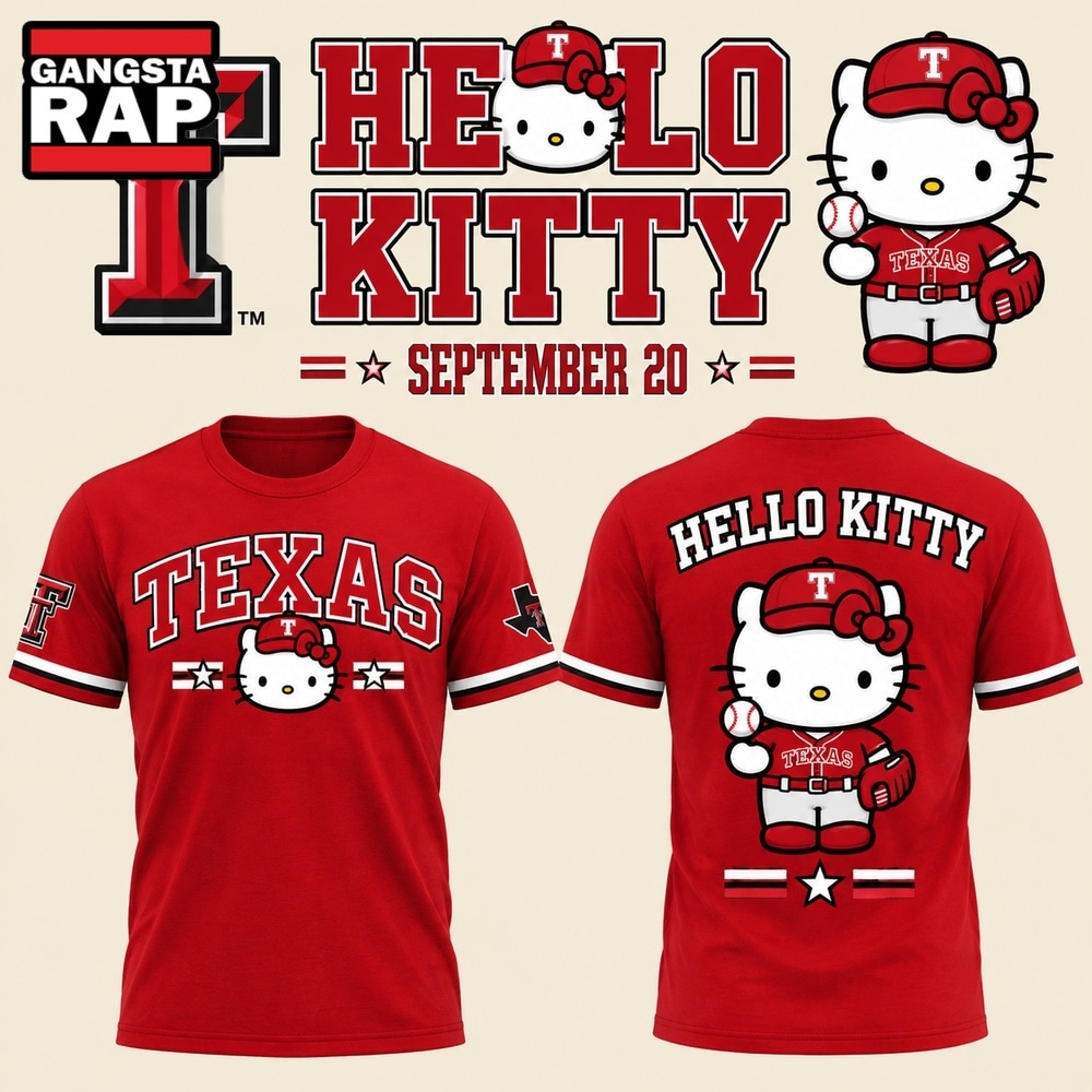 Texas Rangers x Hello Kitty 2026 Viva Tejas Graphic T Shirt, Trending Design Shirt Texas Rangers X Hello Kitty 2026 Viva Tejas Graphic T Shirt