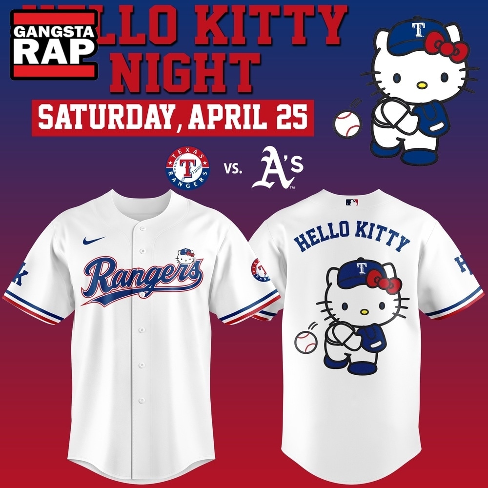 Texas Rangers x Hello Kitty Night 2026 Limited Edition Baseball Jersey, Trending Baseball Jersey Texas Rangers x Hello Kitty Night 2026 Limited Edition Baseball Jersey, Trending Baseball Jersey
