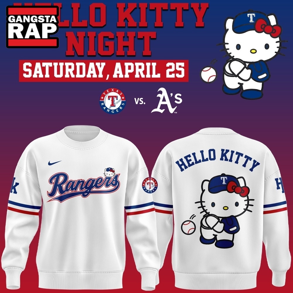 Texas Rangers x Hello Kitty Night 2026 Limited Edition Sweatshirt, Trending Design Shirt Texas Rangers x Hello Kitty Night 2026 Limited Edition Sweatshirt, Trending Design Shirt