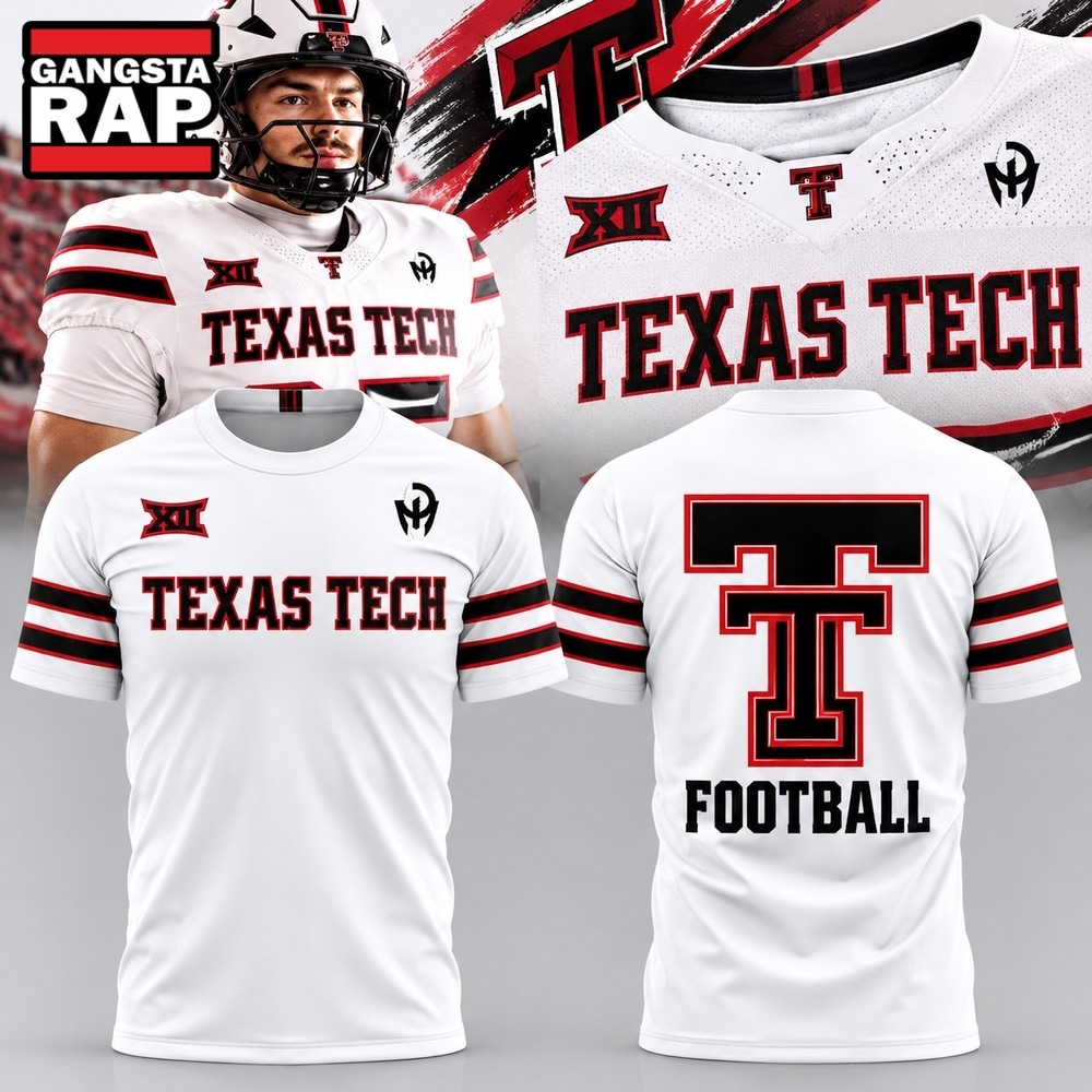 Texas Tech Red Raiders Double T Football White 2026 Special New T Shirt, Trending Design Shirt Texas Tech Red Raiders Double T Football White 2026 Special New T Shirt