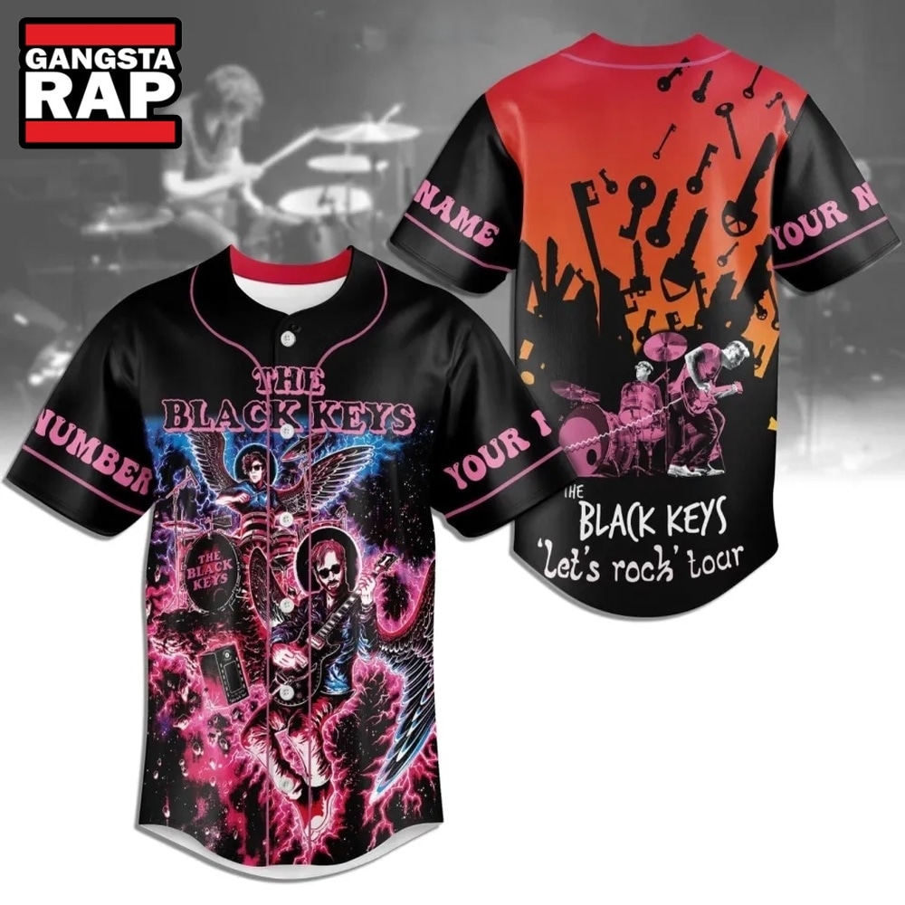 The Black Keys Let’s Rock Tour Personalized Baseball Jersey, Trending Music Jersey The Black Keys Let’s Rock Tour Personalized Baseball Jersey, Trending Music Jersey