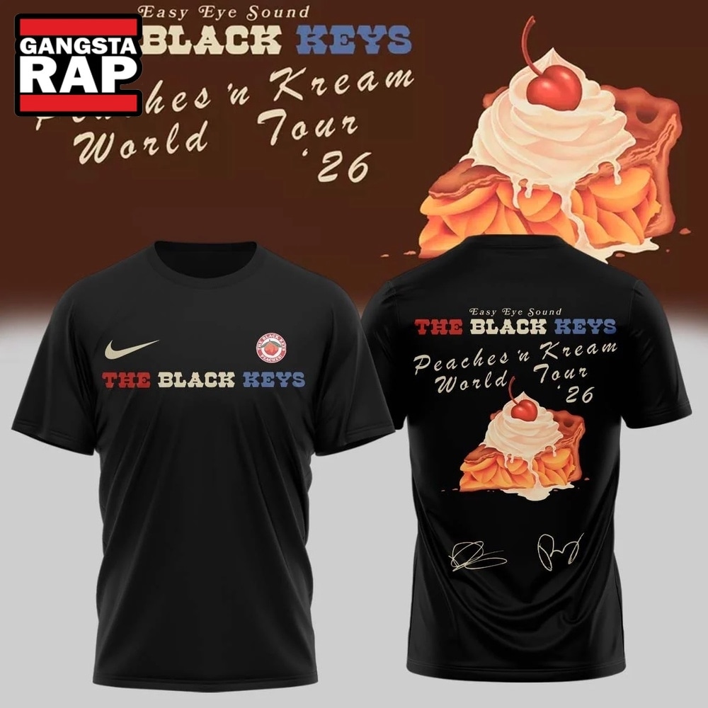 The Black Keys Peaches N Kream World Tour 2026 Signed Black 3D Shirt, Trending 3D Music Shirt