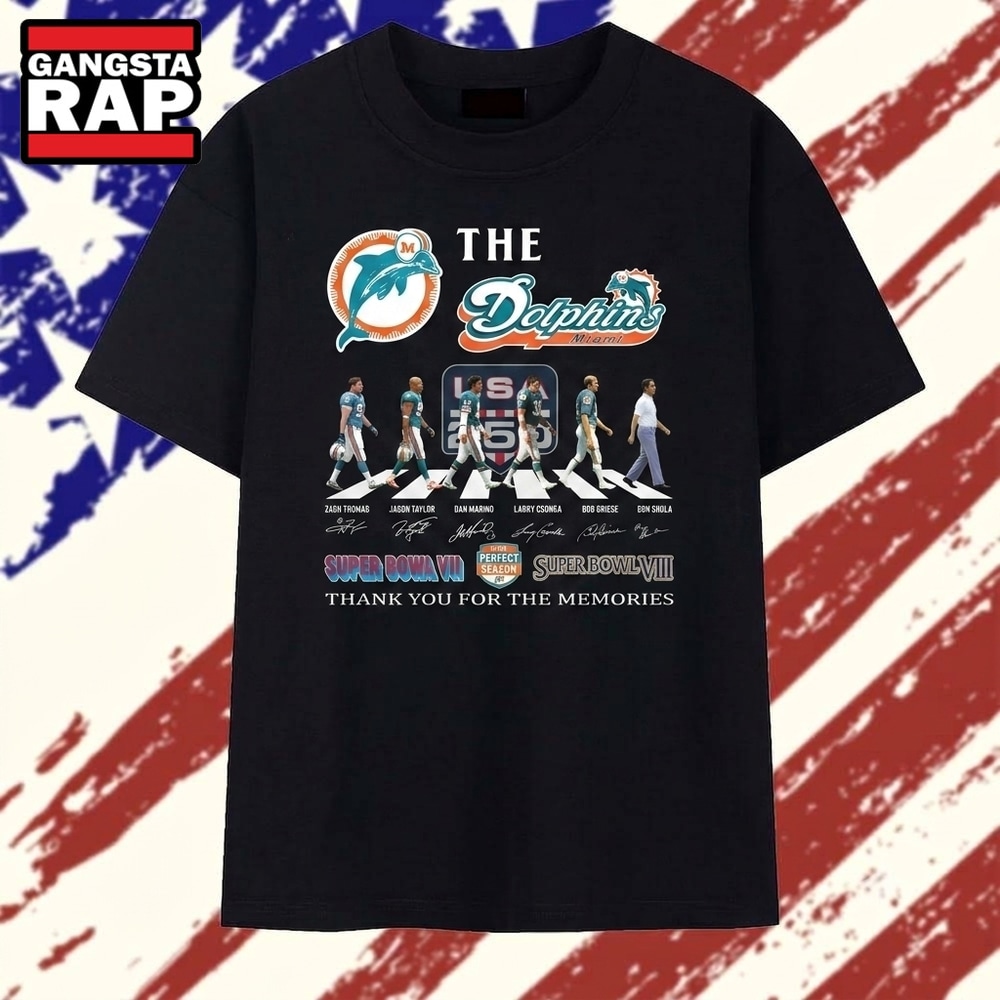 The Dolphins USA 250 Abbey Road Super Bowl Champions Signatures T Shirt, Trending 2D Shirt The Dolphins USA 250 Abbey Road Super Bowl Champions Signatures T Shirt, Trending 2D Shirt