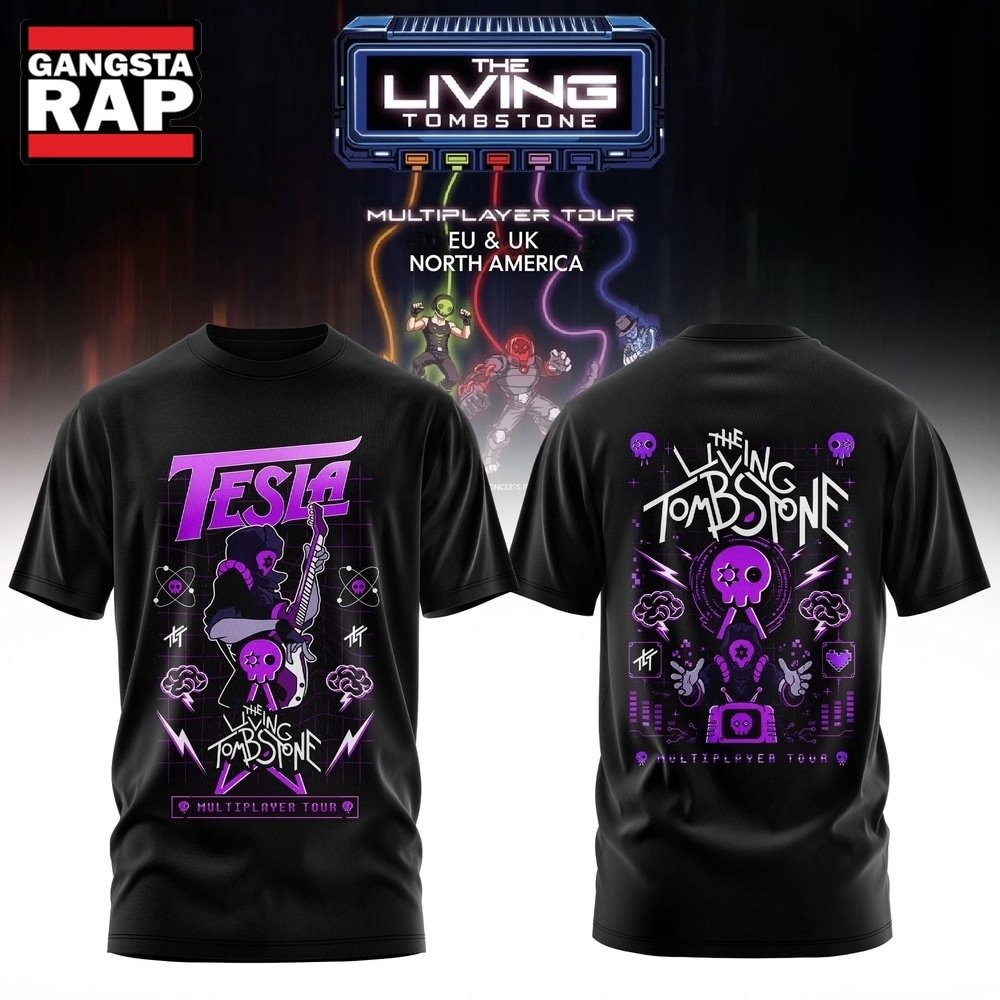 The Living Tombstone Multiplayer Tour 2026 Tesla T Shirt, Trending 3D Music Shirt The Living Tombstone Multiplayer Tour 2026 Tesla T Shirt, Trending 3D Music Shirt