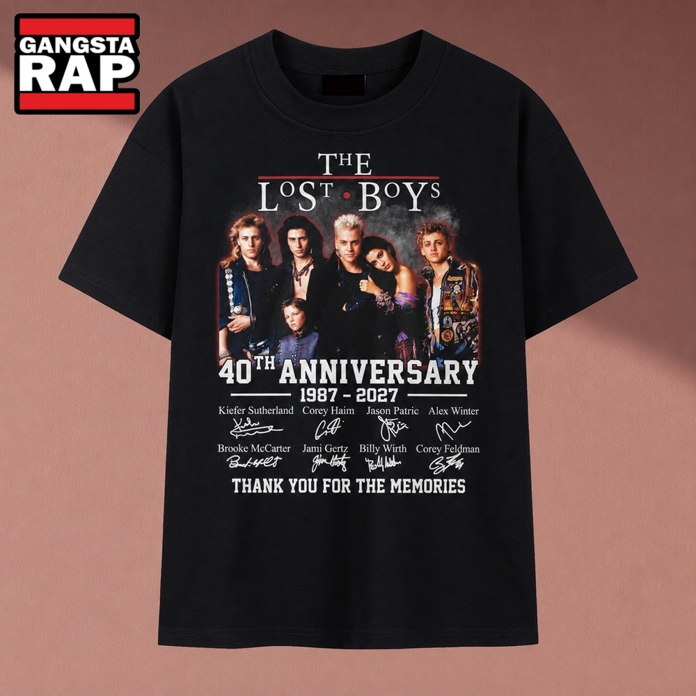 The Lost Boys 40th Anniversary 1987 2027 Cast Signatures Movie T Shirt, Music 2D Shirt The Lost Boys 40th Anniversary 1987 2027 Cast Signatures Movie T Shirt, Music 2D Shirt