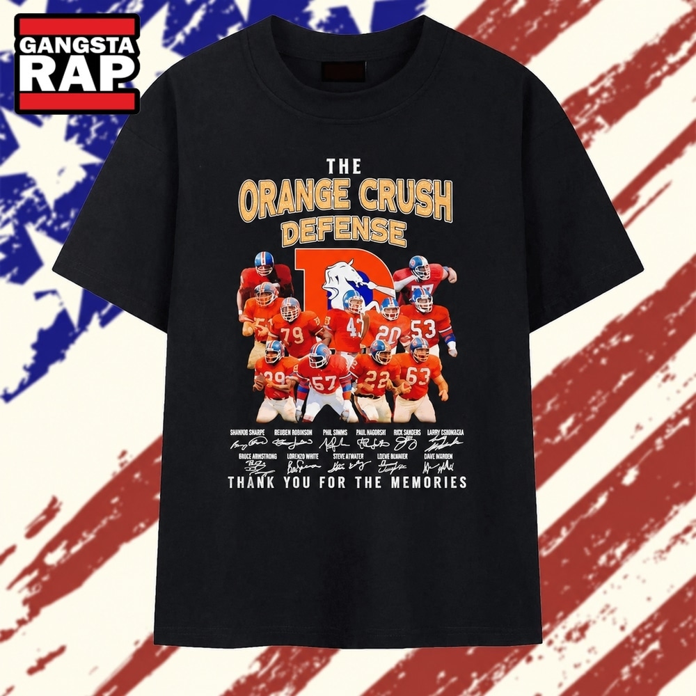 The Orange Crush Defense Denver Broncos Thank You for the Memories Signature T Shirt, Trending 2D Shirt The Orange Crush Defense Denver Broncos Thank You For The Memories Signature T Shirt