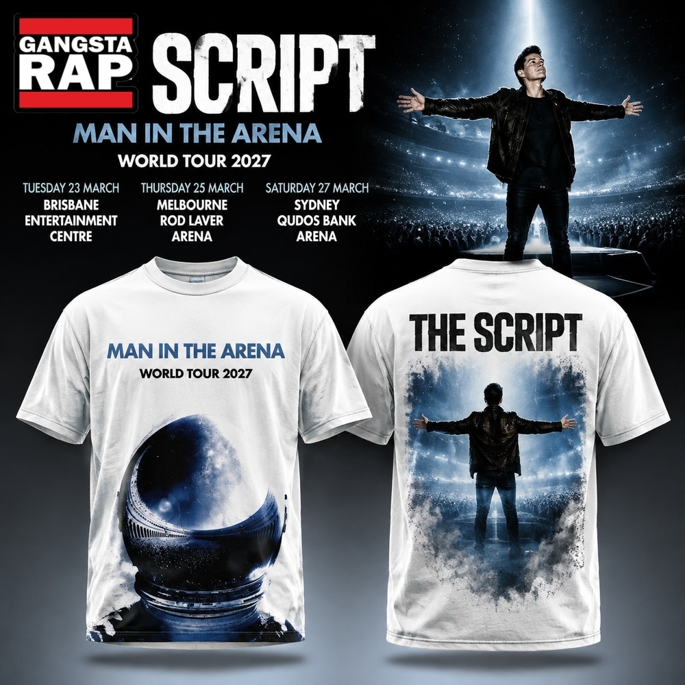 The Script Man In The Arena Tour 2026 White T Shirt, Trending 3D Music Shirt The Script Man In The Arena Tour 2026 White T Shirt, Trending 3D Music Shirt