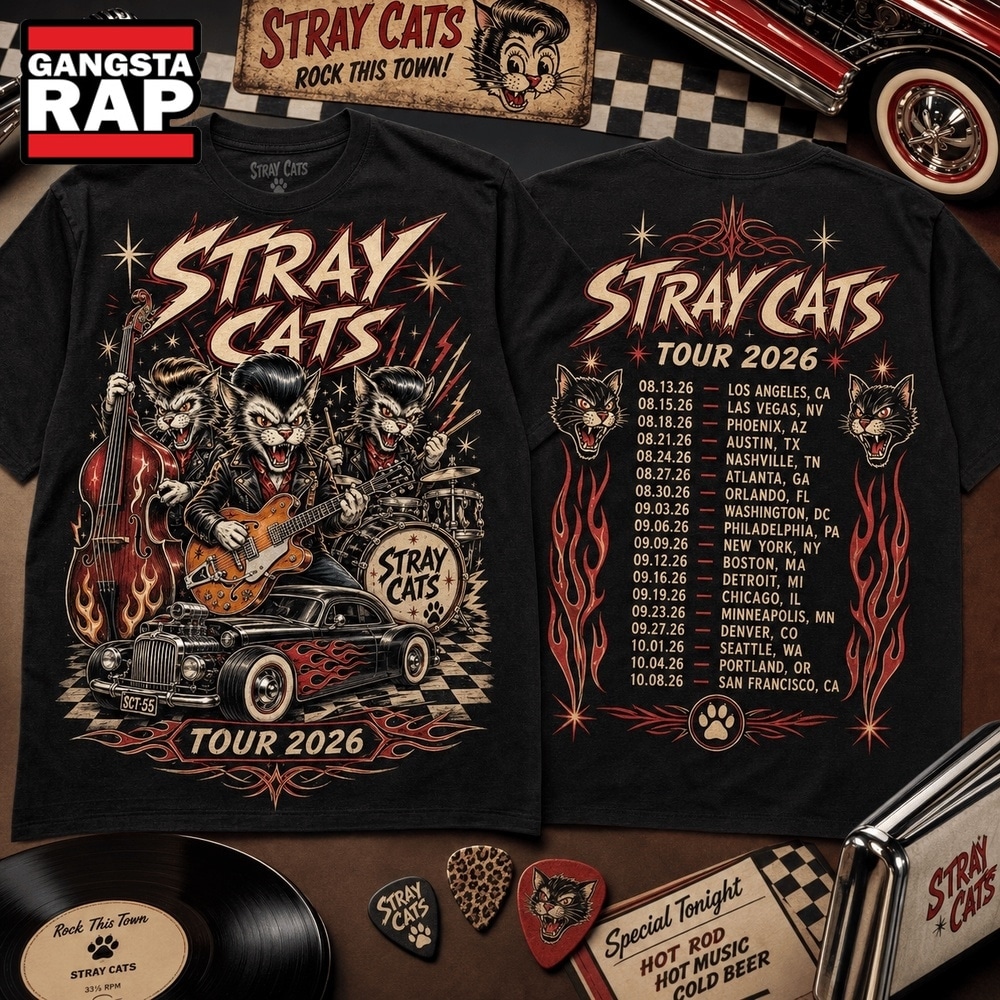 The Stray Cats Tour 2026 Vintage Rockabilly 3D Shirt, Trending 3D Music Shirt The Stray Cats Tour 2026 Vintage Rockabilly 3D Shirt, Trending 3D Music Shirt