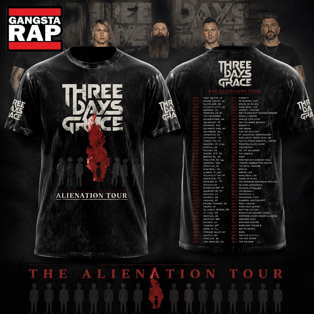 Three Days Grace Alienation Tour 2026 New Design T Shirt, Trending 3D Music Shirt Three Days Grace Alienation Tour 2026 New Design T Shirt, Trending 3D Music Shirt
