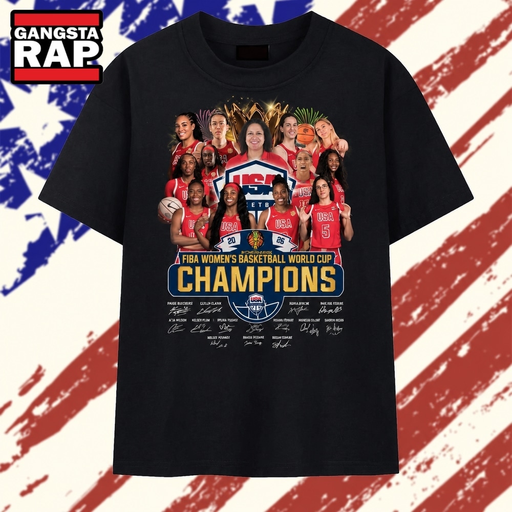 USA Basketball FIBA Women's World Cup Champions Signatures T Shirt, Trending 2D Shirt USA Basketball FIBA Women's World Cup Champions Signatures T Shirt, Trending 2D Shirt