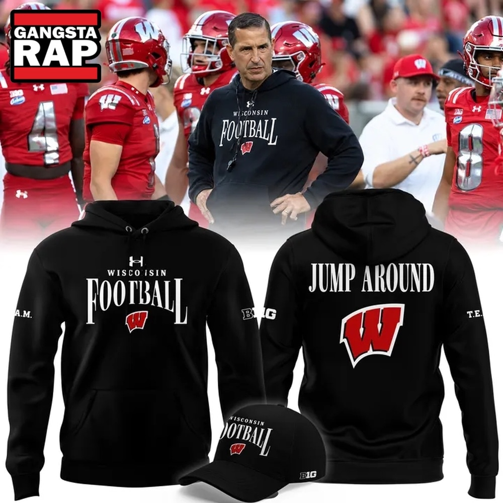 Wisconsin Badgers Football Head Coach Luke Fickell Jump Around 2026 Hoodie, Trending Design Shirt Wisconsin Badgers Football Head Coach Luke Fickell Jump Around 2026 Hoodie, Trending Design Shirt