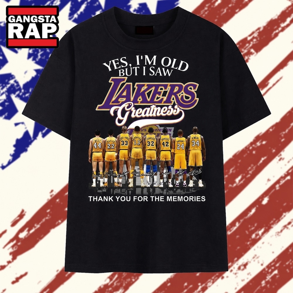 Yes I'm Old But I Saw Lakers Greatness Signatures Graphic T Shirt, Trending 2D Shirt Yes I'm Old But I Saw Lakers Greatness Signatures Graphic T Shirt, Trending 2D Shirt