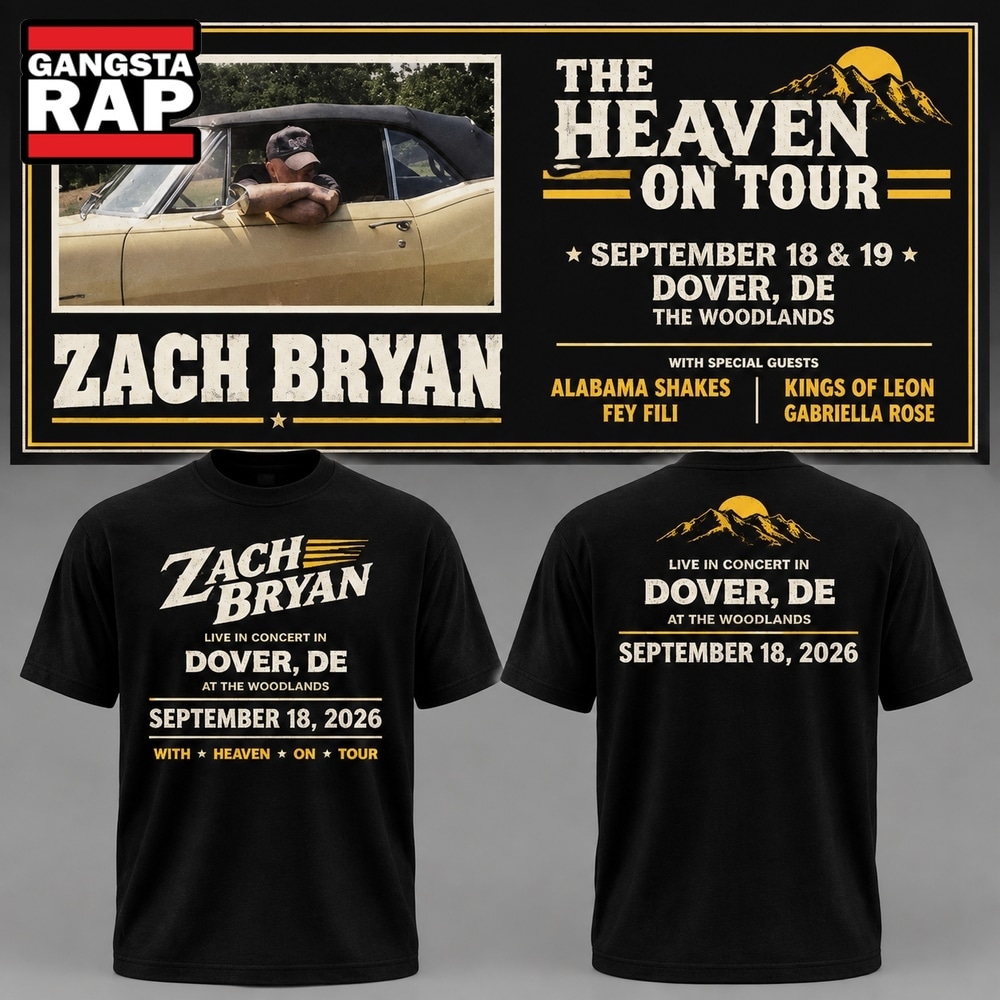 Zach Bryan With Heaven On Tour 2026 Dover T Shirt, Trending 3D Music Shirt Zach Bryan With Heaven ON Tour 2026 Dover T Shirt