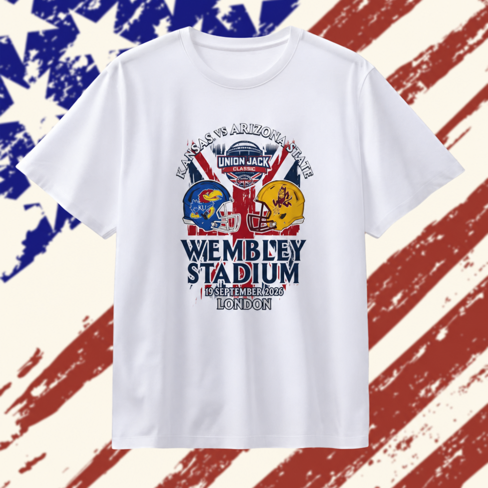 Kansas Jayhawks vs Arizona State Sun Devils Union Jack Classic at Wembley Stadium 2026 T Shirt, Trending 2D Shirt Kansas Jayhawks vs Arizona State Sun Devils Union Jack Classic at Wembley Stadium 2026 T Shirt, Trending 2D Shirt