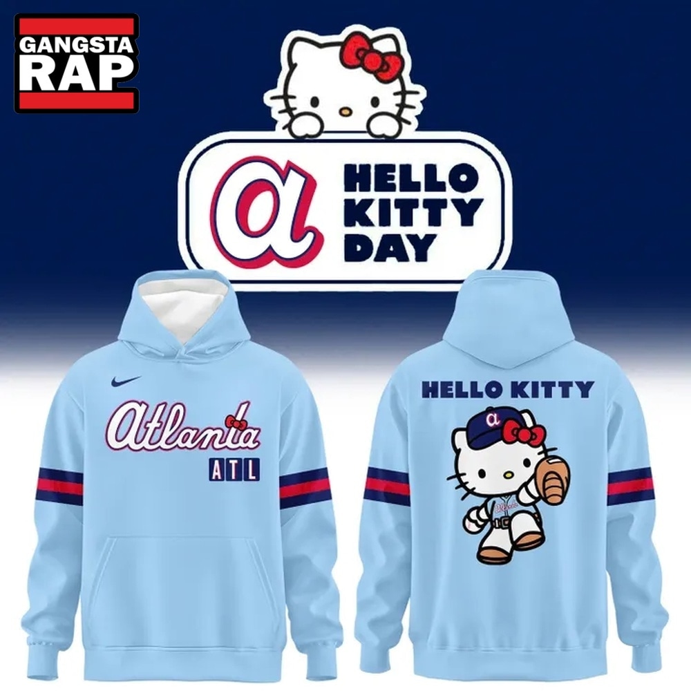 2026 Atlanta Braves x Hello Kitty City Connect Hoodie, Trending Design Shirt 2026 Atlanta Braves X Hello Kitty City Connect Hoodie