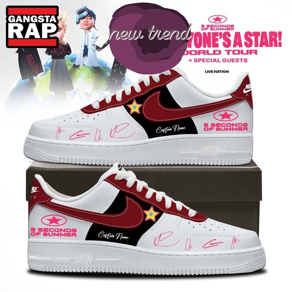 5 Seconds of Summer EVERYONE A STAR 2026 Air Force 1 Shoes Sneakers 5 Seconds of Summer EVERYONE A STAR 2026 Air Force 1 Shoes Sneakers