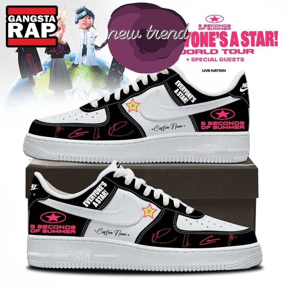 5 Seconds of Summer EVERYONE A STAR 2026 New Design Air Force 1 Shoes Sneakers 5 Seconds of Summer EVERYONE A STAR 2026 New Design Air Force 1 Shoes Sneakers