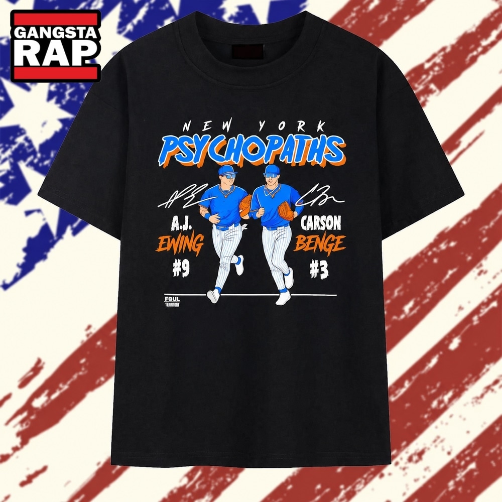 AJ Ewing and Carson Benge New York Psychopaths Signature T Shirt, Trending 2D Shirt AJ Ewing And Carson Benge New York Psychopaths Signature T Shirt