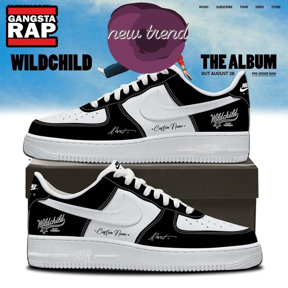 Alex Warren WILDCHILD Album 2026 Signature Black Air Force 1 Shoes Sneakers