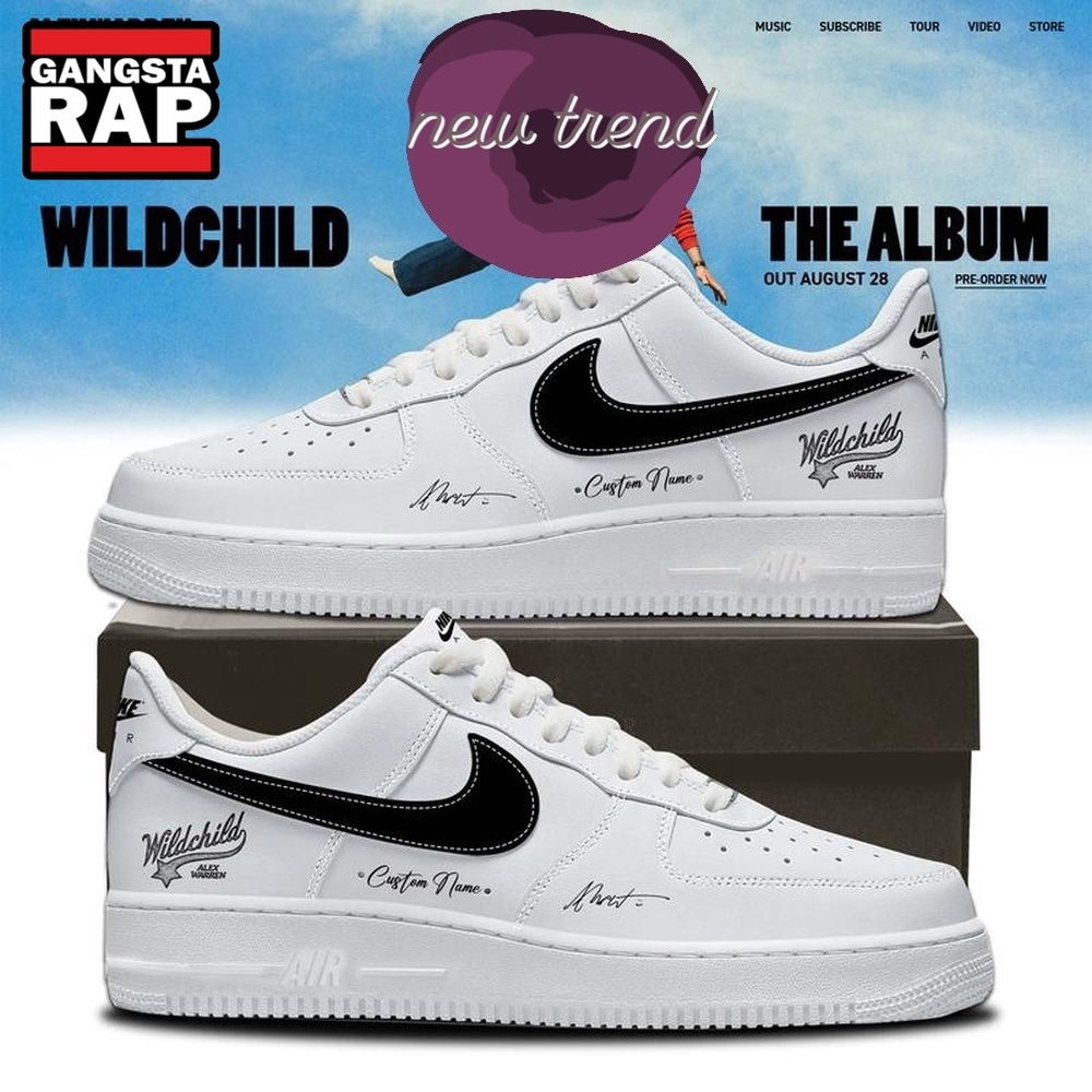 Alex Warren WILDCHILD Album 2026 Signature White Air Force 1 Shoes Sneakers