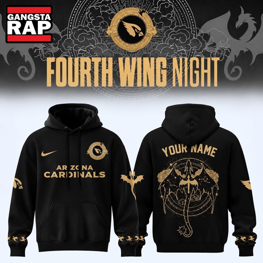 Arizona Cardinals Fourth Wing Night 2026 Custom Black Hoodie, Trending Design Shirt Arizona Cardinals Fourth Wing Night 2026 Custom Black Hoodie