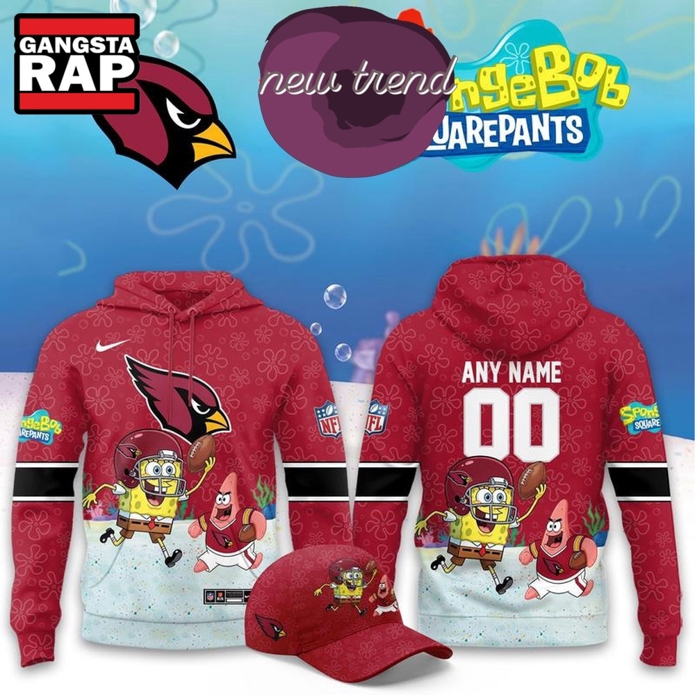 Arizona Cardinals x SpongeBob Limited Edition Personalized Hoodie, Trending Design Shirt Arizona Cardinals x SpongeBob Limited Edition Personalized Hoodie, Trending Design Shirt