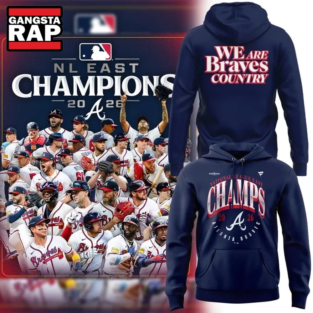 Atlanta Braves 2026 National League East Division Champions Hoodie, Trending Design Shirt Atlanta Braves 2026 National League East Division Champions Hoodie