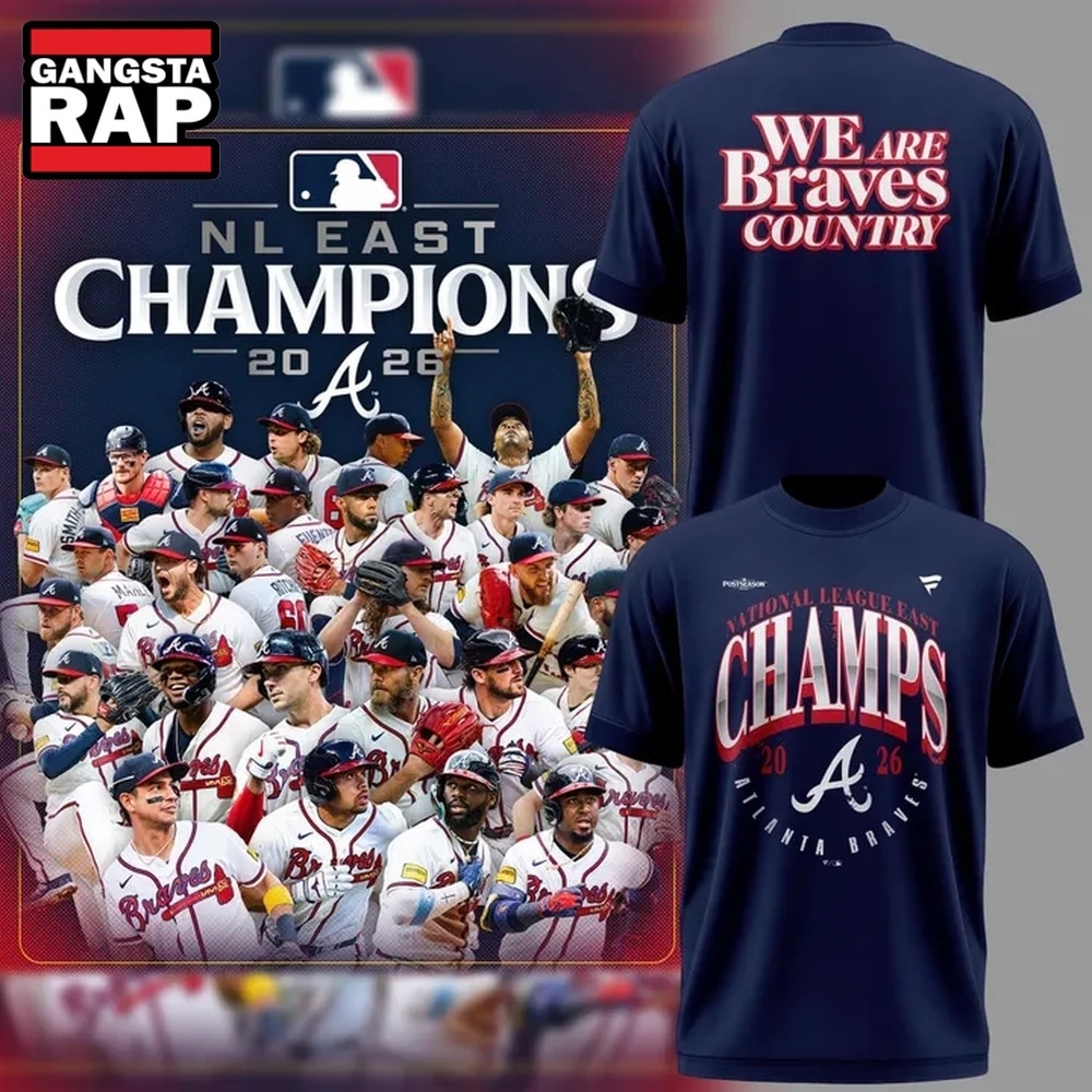 Atlanta Braves 2026 National League East Division Champions T Shirt, Trending Design Shirt Atlanta Braves 2026 National League East Division Champions T Shirt