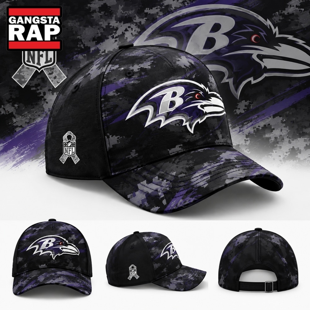 Baltimore Ravens 2026 Salute To Service Limited Camo Cap, Trending Baseball Cap Baltimore Ravens 2026 Salute TO Service Limited Camo Cap