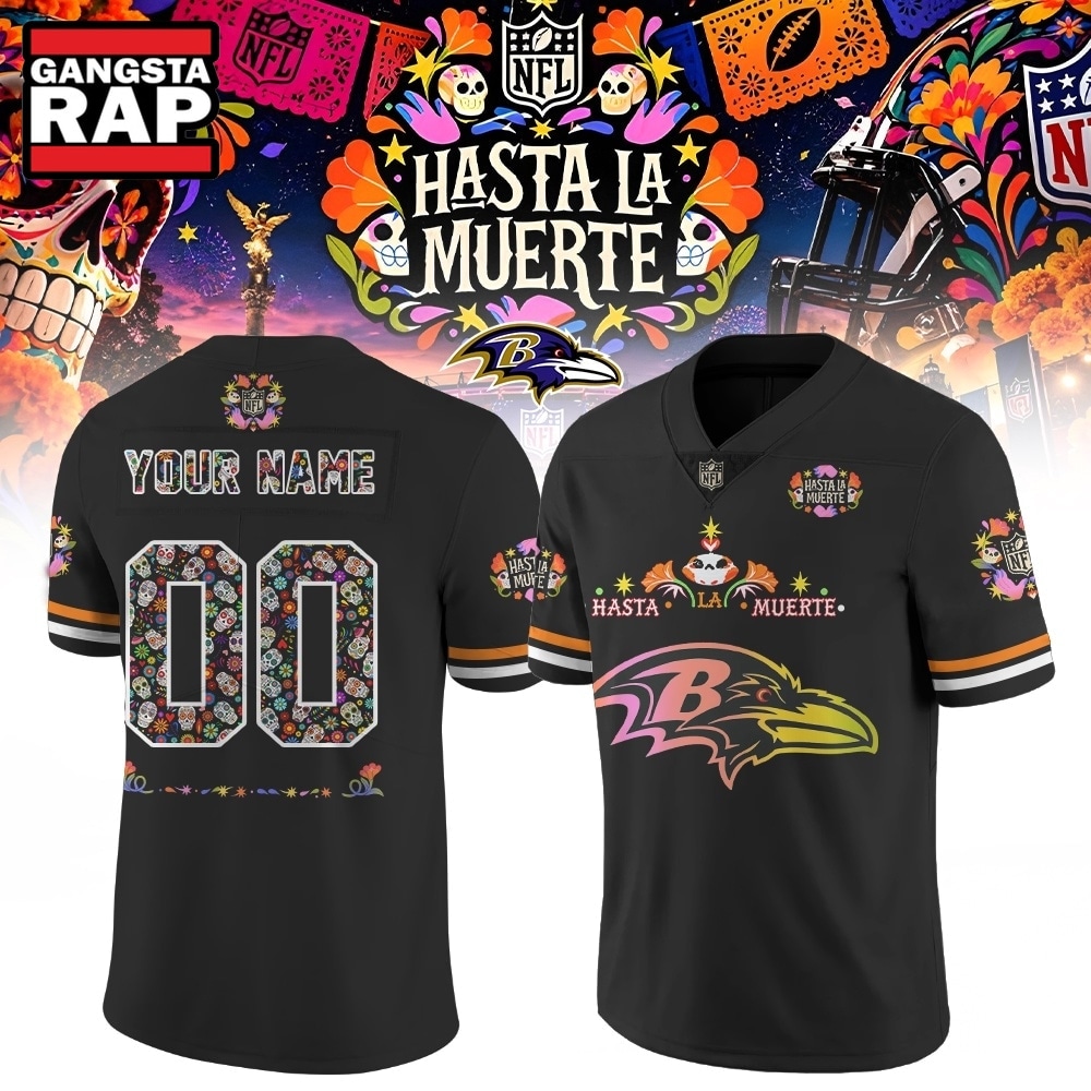 Baltimore Ravens NFL Hasta la Muerte 2026 Personalized Football Jersey, Trending Football Jersey Baltimore Ravens NFL Hasta la Muerte 2026 Personalized Football Jersey, Trending Football Jersey