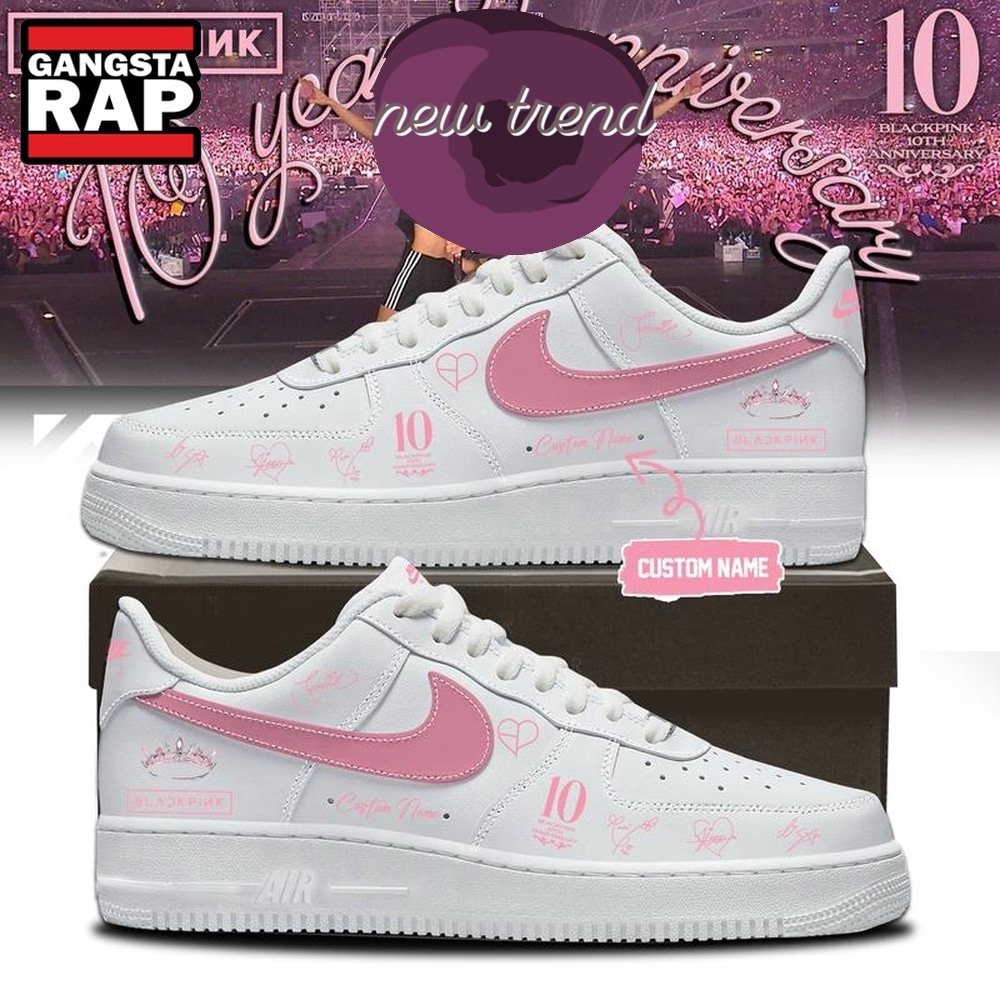 Black Pink 10TH ANNIVERSARY And COMEBACK 2026 White Air Force 1 Shoes Sneakers Black Pink 10TH ANNIVERSARY And COMEBACK 2026 White Air Force 1 Shoes Sneakers
