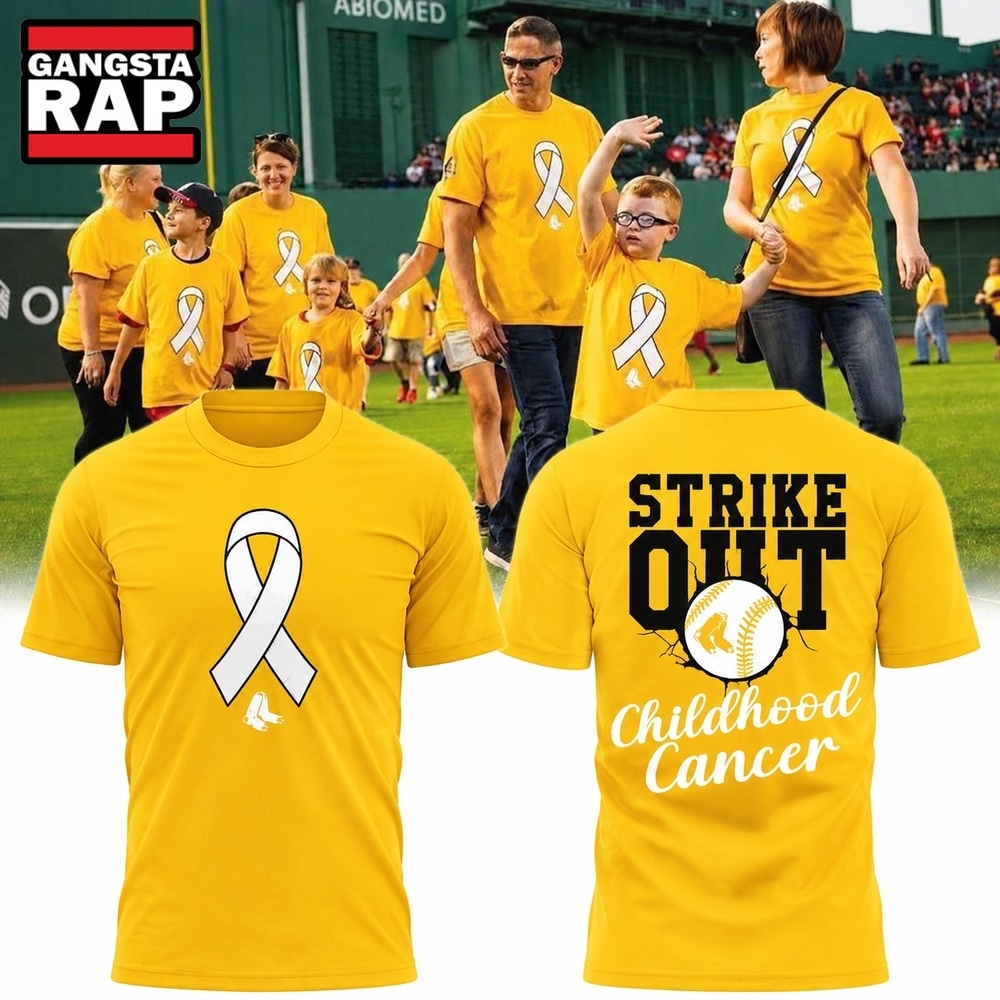 Boston Red Sox 2026 Childhood Cancer Awareness Day Strike Out T Shirt, Trending Design Shirt Boston Red Sox 2026 Childhood Cancer Awareness Day Strike Out T Shirt